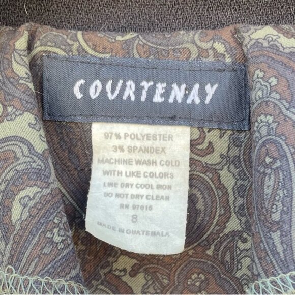 Courtenay Retro Green & Brown Paisley Print Zip-Up Jacket – Size 8 - Picture 4 of 12